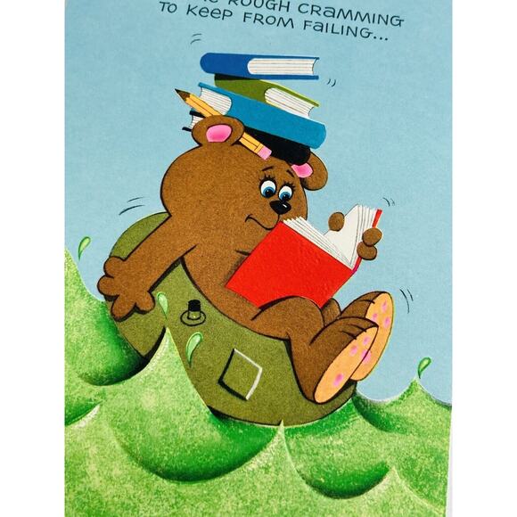 Vintage Rust Craft GRADUATION Card Pop Up 3D Bear Ship Boat Sail Ocean Cramming - Picture 2 of 8